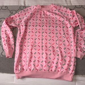 Pink Patterned Bows Women's Sweater